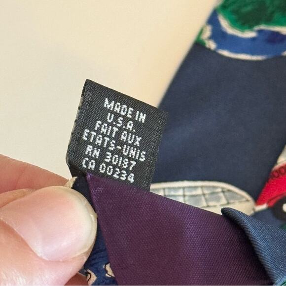 Save The Children Men's Blue Cars Adam Age 12- Educate The World Silk Neckties - Picture 6 of 6